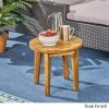 Christopher Knight Home Selma Acacia Wood Outdoor Side Table, Decorative Rectangular Small Accent Table, Weather Resistant Patio End Table for Balcony Beach Pool Side, Slatted Design, Natural Stained(Parker teak Finish)