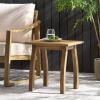 Christopher Knight Home Selma Acacia Wood Outdoor Side Table, Decorative Rectangular Small Accent Table, Weather Resistant Patio End Table for Balcony Beach Pool Side, Slatted Design, Natural Stained(Natural Stained)