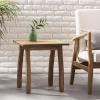 Christopher Knight Home Selma Acacia Wood Outdoor Side Table, Decorative Rectangular Small Accent Table, Weather Resistant Patio End Table for Balcony Beach Pool Side, Slatted Design, Natural Stained(Natural Stained)