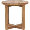 Christopher Knight Home Selma Acacia Wood Outdoor Side Table, Decorative Rectangular Small Accent Table, Weather Resistant Patio End Table for Balcony Beach Pool Side, Slatted Design, Natural Stained(Hamel circular With Teak Finish)