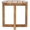 Christopher Knight Home Selma Acacia Wood Outdoor Side Table, Decorative Rectangular Small Accent Table, Weather Resistant Patio End Table for Balcony Beach Pool Side, Slatted Design, Natural Stained(Hamel circular With Teak Finish)