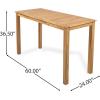 Christopher Knight Home Zigg Rectangular Outdoor Bar Table, Acacia Wood Bar Height Table with Slatted Top, Patio Accent Table, Coffee Bar Table for Garden/Balcony/Breakfast, Light Teak