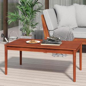 Christopher Knight Home Dolly 36.25″Outdoor Slat Panel Coffee Table, Acacia Wood Coffee Table, Spacious Tabletop, Wooden Legs, Rustic Style Design, Rectangular Side Desk for Backyard Garden, Mahogany