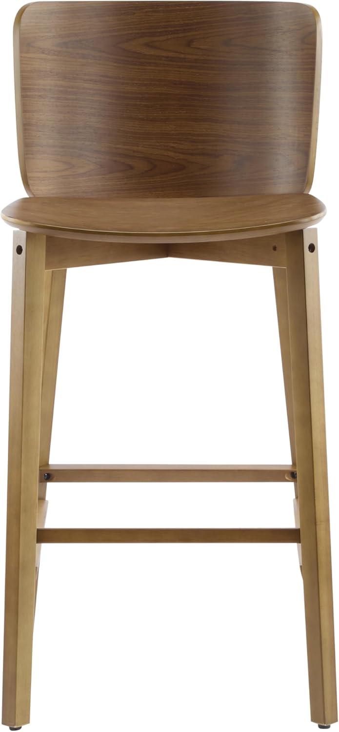 image:imageChristopher Knight Home Alice lndoor Barstool Set of 2 Rubberwood Frame Counter Height Stool with LowProfile Backrest for Bar TableKitchen Island Wooden Dining Chair with Footrest Brown Walnut