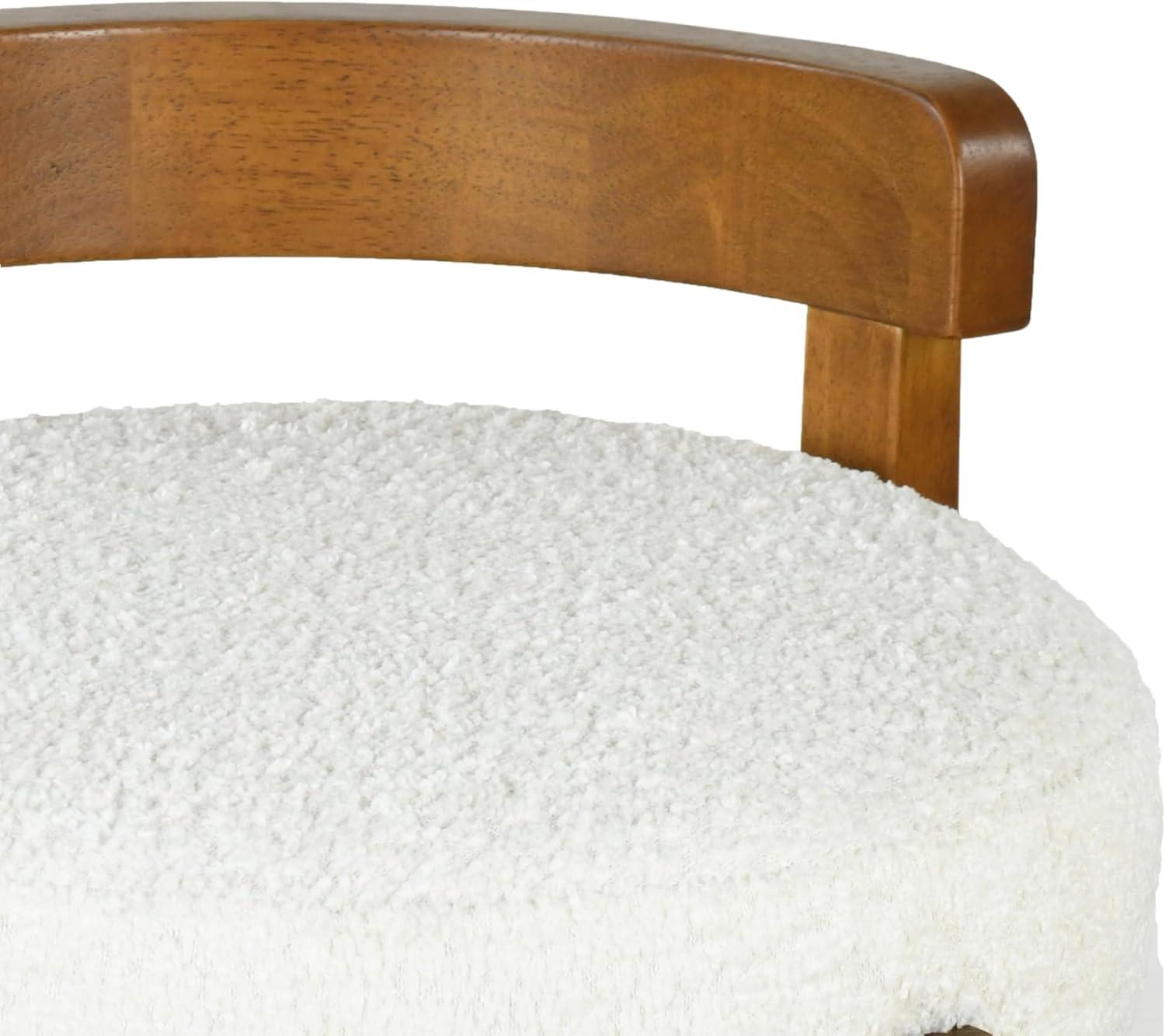 image:imageChristopher Knight Home Athe Set of 2 Indoor Wooden Low Back Barstool Rubberwood Frame Bar Chair Seat Cushion Counter Height Stool Bar Stools for Kitchen Island White amp WalnutWhite Walnut