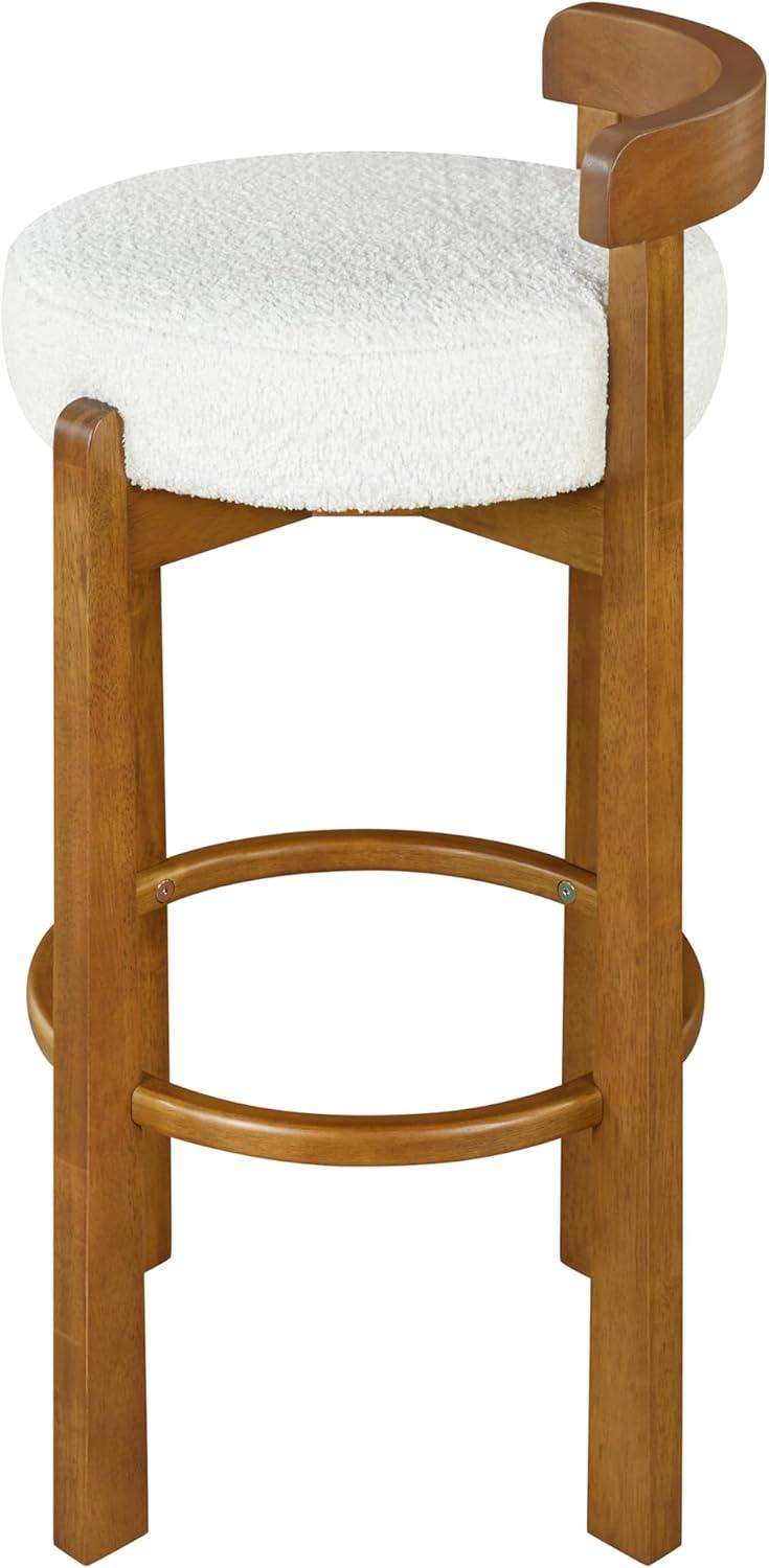 image:imageChristopher Knight Home Athe Set of 2 Indoor Wooden Low Back Barstool Rubberwood Frame Bar Chair Seat Cushion Counter Height Stool Bar Stools for Kitchen Island White amp WalnutWhite Walnut