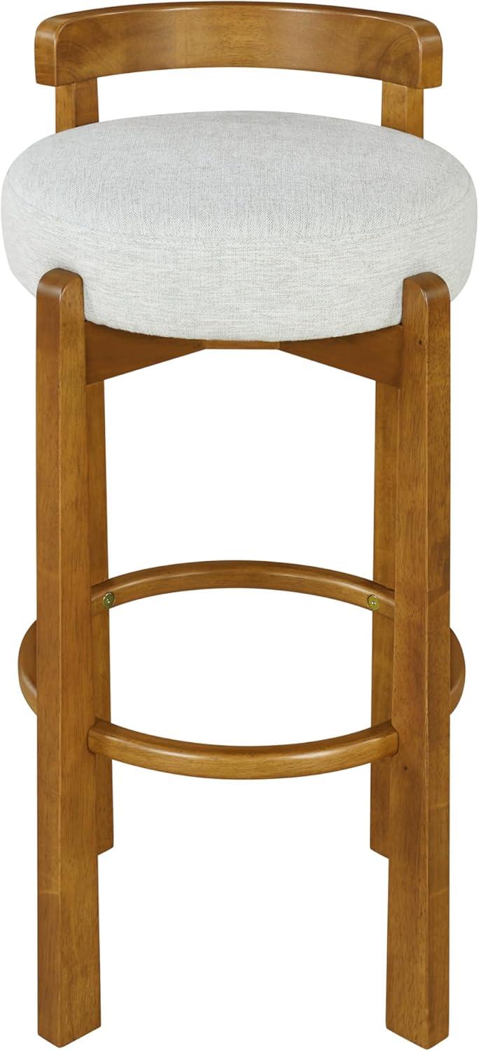 image:imageChristopher Knight Home Athe Set of 2 Indoor Wooden Low Back Barstool Rubberwood Frame Bar Chair Seat Cushion Counter Height Stool Bar Stools for Kitchen Island White amp WalnutIvory Walnut