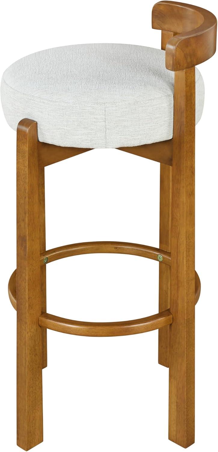 image:imageChristopher Knight Home Athe Set of 2 Indoor Wooden Low Back Barstool Rubberwood Frame Bar Chair Seat Cushion Counter Height Stool Bar Stools for Kitchen Island White amp WalnutIvory Walnut