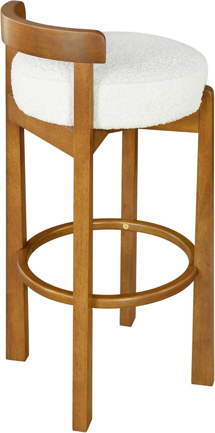 image:imageChristopher Knight Home Athe Set of 2 Indoor Wooden Low Back Barstool Rubberwood Frame Bar Chair Seat Cushion Counter Height Stool Bar Stools for Kitchen Island White amp WalnutWhite Walnut