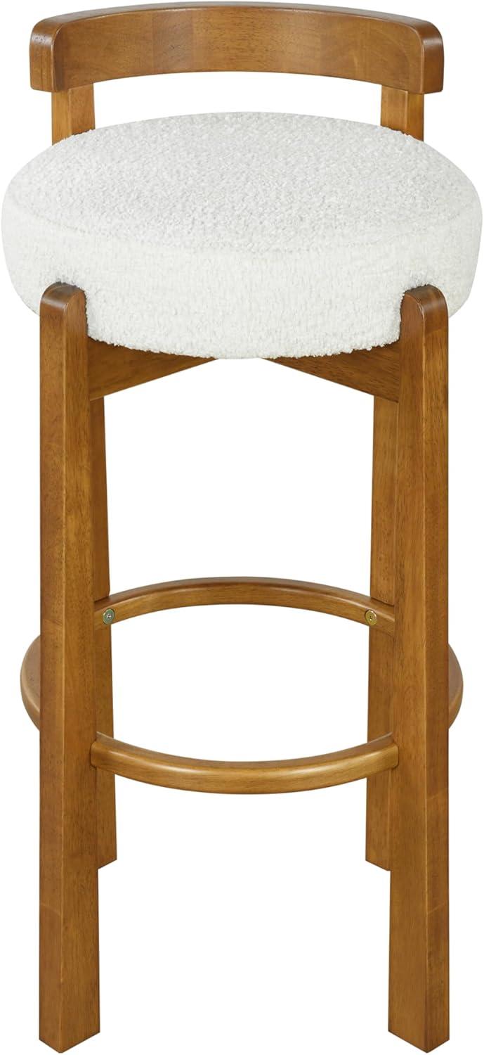 image:imageChristopher Knight Home Athe Set of 2 Indoor Wooden Low Back Barstool Rubberwood Frame Bar Chair Seat Cushion Counter Height Stool Bar Stools for Kitchen Island White amp WalnutWhite Walnut
