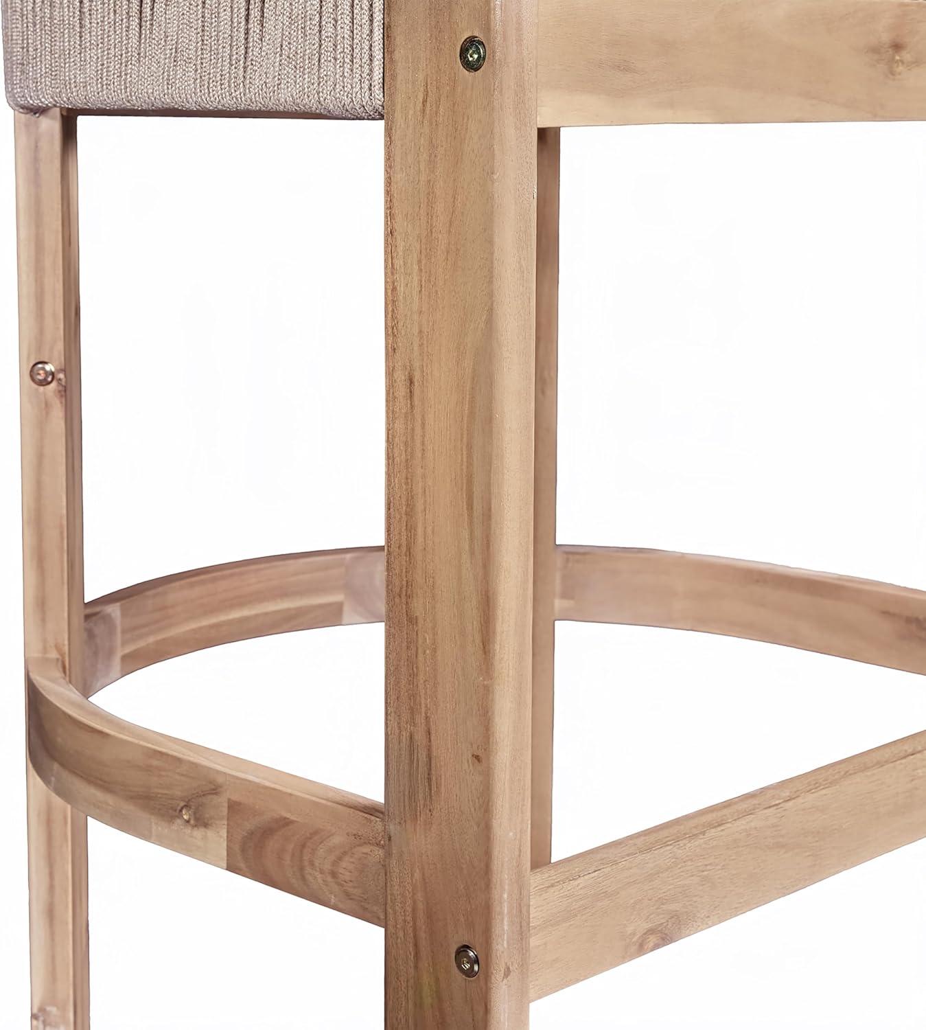 image:imageChristopher Knight Home Matera Outdoor Counter Height Bar Stools Set of 2 Barstool for Kitchen Island Acacia Wood Counter Stool with FootrestRemovable CushionDining Chair for Bar TableTeak Beige