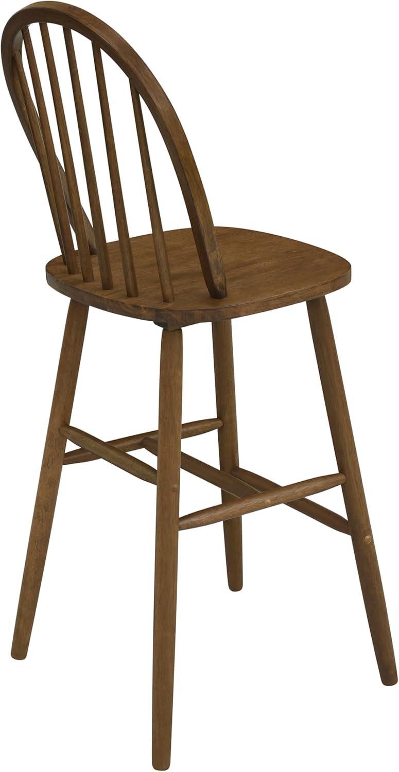 image:imageChristopher Knight Home Morgan Rubber Wood Barstool Set of 2 Counter Height Stool with WindsorBack Design Modern Bar Stool with BackrestFootrest for Dining RoomKitchen Dining Island Walnut