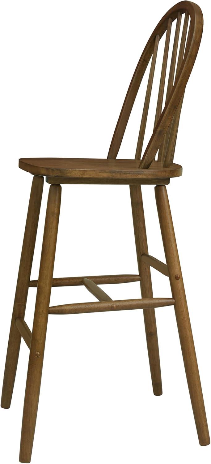 image:imageChristopher Knight Home Morgan Rubber Wood Barstool Set of 2 Counter Height Stool with WindsorBack Design Modern Bar Stool with BackrestFootrest for Dining RoomKitchen Dining Island Walnut