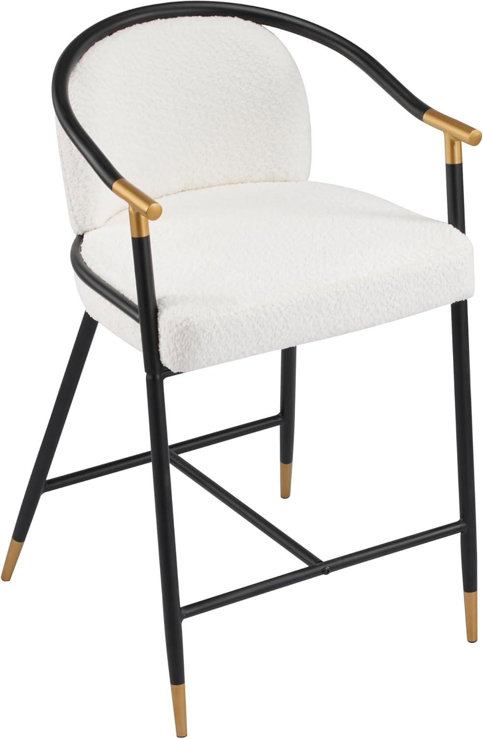 image:imageChristopher Knight Home Set of 2 Varus 26 H Iron Frame Counter Stool Dining RoomKitchen Island Barstool with FootrestBackrest Boucle Upholstered Accent Chairs for Kitchen Counter AlmondBlackBeige Black Gold