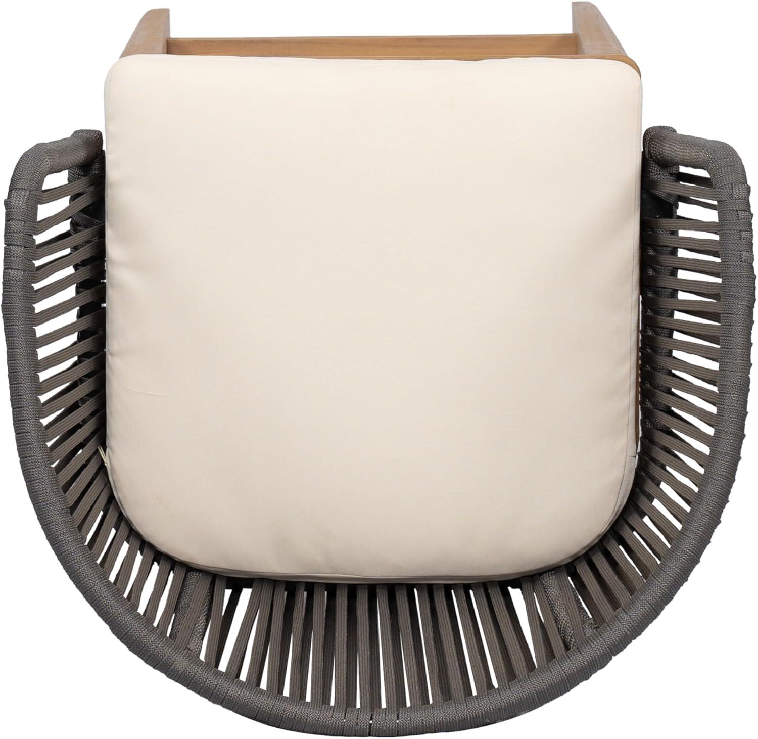 image:imageChristopher Knight Home Zax Set of 2 Patio Barstool Acacia Wood amp Rope Outdoor Counter Stool with BackrestFootrest Barstool Chairs with Cushion Seating for Backyard Balcony Garden Beige TeakBeige Gray Teak
