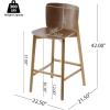 Christopher Knight Home Alice lndoor Barstool Set of 2, Rubberwood Frame Counter Height Stool with Low-Profile Backrest for Bar Table/Kitchen Island, Wooden Dining Chair with Footrest, Brown + Walnut