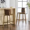 Christopher Knight Home Alice lndoor Barstool Set of 2, Rubberwood Frame Counter Height Stool with Low-Profile Backrest for Bar Table/Kitchen Island, Wooden Dining Chair with Footrest, Brown + Walnut