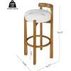 Christopher Knight Home Athe Set of 2 Indoor Wooden Low Back Barstool, Rubberwood Frame Bar Chair, Seat Cushion Counter Height Stool, Bar Stools for Kitchen Island, White & Walnut(Ivory & Walnut)