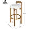 Christopher Knight Home Athe Set of 2 Indoor Wooden Low Back Barstool, Rubberwood Frame Bar Chair, Seat Cushion Counter Height Stool, Bar Stools for Kitchen Island, White & Walnut(White & Walnut)