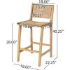 Christopher Knight Home Beryl Patio Barstool Set of 2, Outdoor Counter Height Stool with Wood Frame and Natural PE Wicker, Bar Stool with Backrest/Footrest for Backyard Balcony Garden, Light Teak(Light Teak)