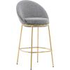 Christopher Knight Home Dudley Barstool Set of 2, Metal Bar Stools for Kitchen Island, Boucle Fabric Accent Chair for Bar Table, Modern Counter Stools with Footrest and Backrest, Gray and Gold(Gray and Gold)