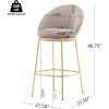Christopher Knight Home Dudley Barstool Set of 2, Metal Bar Stools for Kitchen Island, Boucle Fabric Accent Chair for Bar Table, Modern Counter Stools with Footrest and Backrest, Gray and Gold(Beige and Gold)