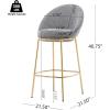Christopher Knight Home Dudley Barstool Set of 2, Metal Bar Stools for Kitchen Island, Boucle Fabric Accent Chair for Bar Table, Modern Counter Stools with Footrest and Backrest, Gray and Gold(Gray and Gold)