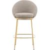 Christopher Knight Home Dudley Barstool Set of 2, Metal Bar Stools for Kitchen Island, Boucle Fabric Accent Chair for Bar Table, Modern Counter Stools with Footrest and Backrest, Gray and Gold(Beige and Gold)