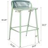 Christopher Knight Home Hearth 29.5″H Patio Barstools Set of 2, Aluminum Frame Barstool, Woven Rpoe Island Counter Stool, Scallop-shaped Backrest Bistro Chairs for Balcony Backyard Garden, Sage Green(Sage Green)
