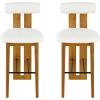 Christopher Knight Home Irene Set of 2 Indoor Wooden Barstool, Ergonomic Walnut Finished Bar Chairs, Sturdy Rubberwood Frame Counter Stool, Bar Stools for Kitchen Island, Ivory & Walnut(White & Walnut)
