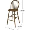 Christopher Knight Home Morgan Rubber Wood Barstool Set of 2, Counter Height Stool with Windsor-Back Design, Modern Bar Stool with Backrest/Footrest for Dining Room/Kitchen Dining Island, Walnut