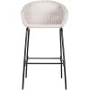 Christopher Knight Home Rekkles Patio Barstool Set of 2, PE Rattan Outdoor Counter Height Stool Set for Bar Table, Metal Frame Barstool for Backyard Balcony Garden, Black + Light Gray(Black + Light Gray)