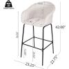 Christopher Knight Home Rekkles Patio Barstool Set of 2, PE Rattan Outdoor Counter Height Stool Set for Bar Table, Metal Frame Barstool for Backyard Balcony Garden, Black + Light Gray(Black + Light Gray)