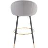 Christopher Knight Home Rumer 40.5″ High Back Bar Stool Set of 2, Stools for Kitchen Island, Velvet Upholstered Bar Chair with Iron Frame, Barrel Chair for Home Bars with Footrest, Gold+Black+Gray(Gold+black+gray)