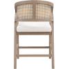Christopher Knight Home Set of 2 Morley Wooden Counter Height Bar Stool, Kitchen Island Barstool with footrest, Curved Backrest Dining Chair, Soft Removable Cushions, Beige+Natural(Light Beige+light Ash)