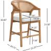 Christopher Knight Home Set of 2 Morley Wooden Counter Height Bar Stool, Kitchen Island Barstool with footrest, Curved Backrest Dining Chair, Soft Removable Cushions, Beige+Natural(Beige+natural)