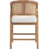 Christopher Knight Home Set of 2 Morley Wooden Counter Height Bar Stool, Kitchen Island Barstool with footrest, Curved Backrest Dining Chair, Soft Removable Cushions, Beige+Natural(Beige+natural)