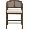 Christopher Knight Home Set of 2 Morley Wooden Counter Height Bar Stool, Kitchen Island Barstool with footrest, Curved Backrest Dining Chair, Soft Removable Cushions, Beige+Natural(Beige+walnut)