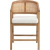 Christopher Knight Home Set of 2 Morley Wooden Counter Height Bar Stool, Kitchen Island Barstool with footrest, Curved Backrest Dining Chair, Soft Removable Cushions, Beige+Natural(Beige+natural)