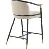Christopher Knight Home Set of 2 Varus 26″ H Iron Frame Counter Stool, Dining Room/Kitchen Island Barstool with Footrest/Backrest, Boucle Upholstered Accent Chairs for Kitchen Counter, Almond+Black(Almond + Black + Gold)