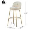 Christopher Knight Home Wally Barstool Set of 2, Metal Bar Stools for Kitchen Island, Fabric Accent Chair for Bar Table, Modern Counter Stools with Footrest and Backrest, Blue and Gold(Beige and Gold)