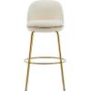 Christopher Knight Home Wally Barstool Set of 2, Metal Bar Stools for Kitchen Island, Fabric Accent Chair for Bar Table, Modern Counter Stools with Footrest and Backrest, Blue and Gold(Beige and Gold)