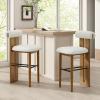 Christopher Knight Home Irene Set of 2 Indoor Wooden Barstool, Ergonomic Walnut Finished Bar Chairs, Sturdy Rubberwood Frame Counter Stool, Bar Stools for Kitchen Island, Ivory & Walnut(White & Walnut)