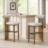 Christopher Knight Home Irene Set of 2 Indoor Wooden Barstool, Ergonomic Walnut Finished Bar Chairs, Sturdy Rubberwood Frame Counter Stool, Bar Stools for Kitchen Island, Ivory & Walnut(Ivory & Walnut)