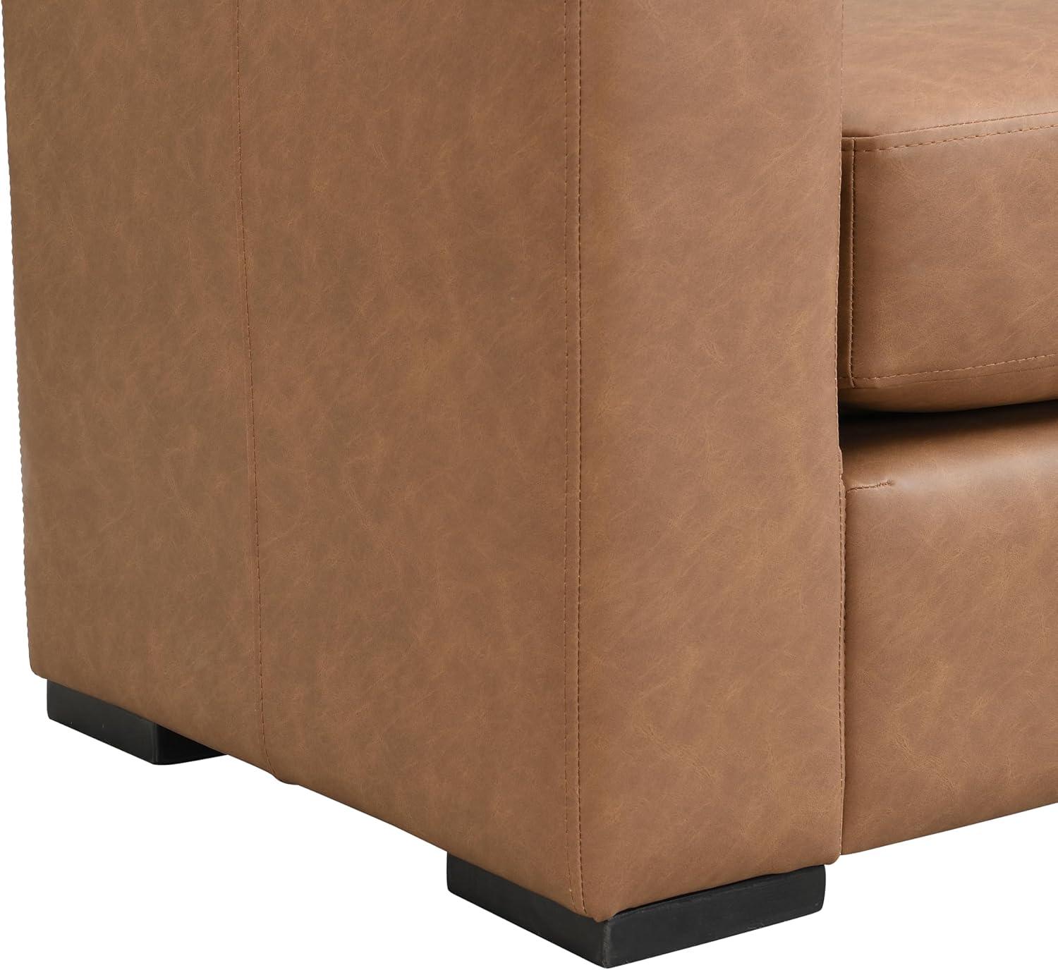 image:imageChristopher Knight Home Mosley Faux Leather Upholstered Ottoman Bench Rectangular Foot Stools Ottoman Wooden Ottoman Footrest Bedroom End of Bed Footstool Living Room Sofa Extra Seat BrownBrown