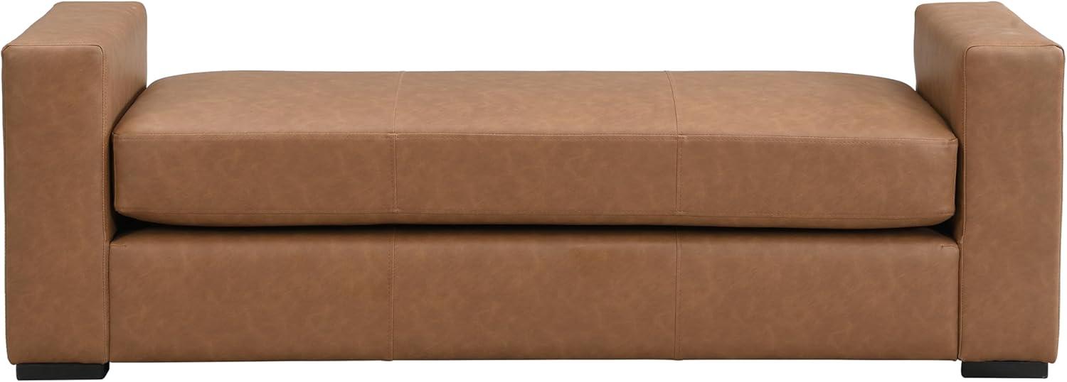 image:imageChristopher Knight Home Mosley Faux Leather Upholstered Ottoman Bench Rectangular Foot Stools Ottoman Wooden Ottoman Footrest Bedroom End of Bed Footstool Living Room Sofa Extra Seat BrownBrown