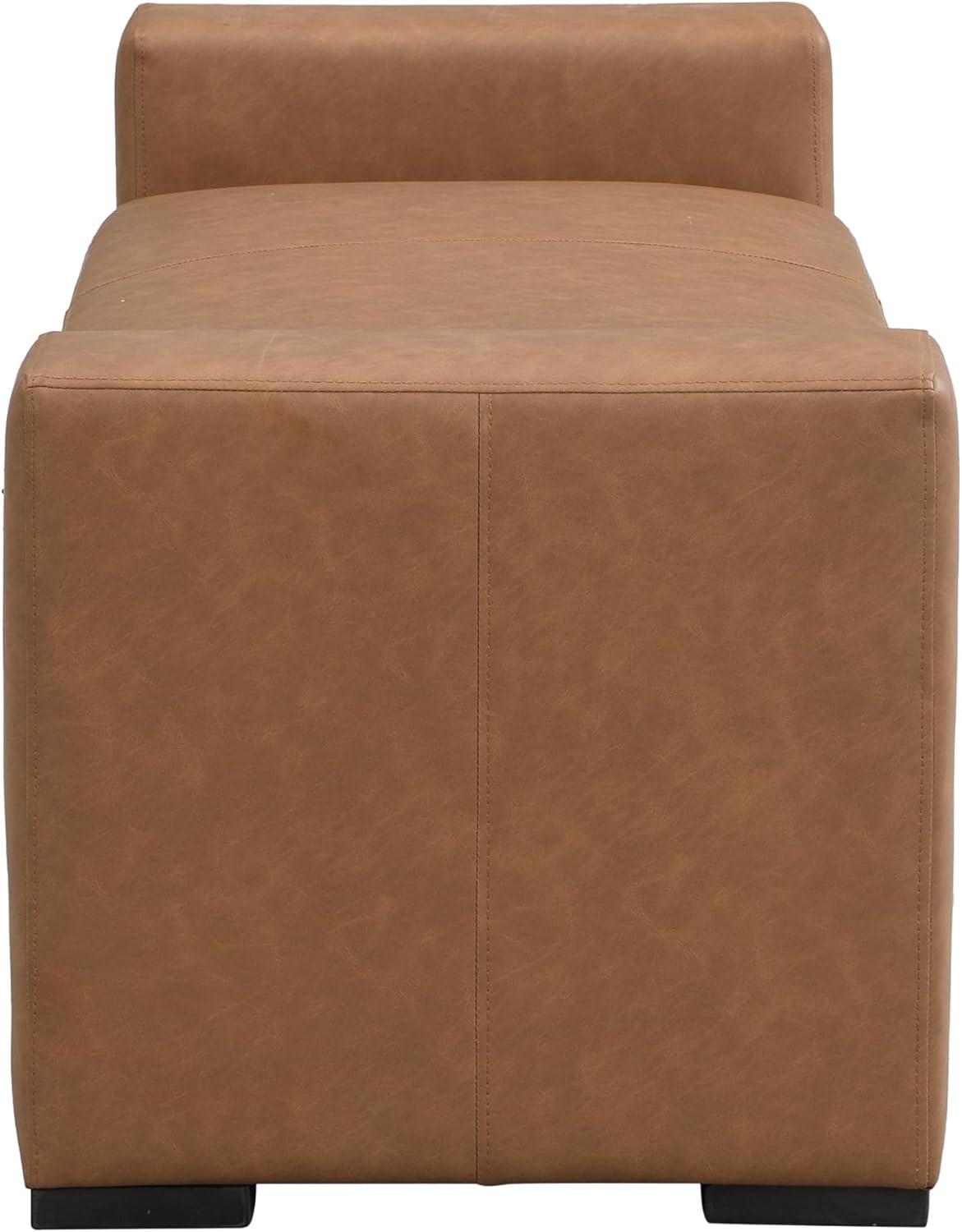 image:imageChristopher Knight Home Mosley Faux Leather Upholstered Ottoman Bench Rectangular Foot Stools Ottoman Wooden Ottoman Footrest Bedroom End of Bed Footstool Living Room Sofa Extra Seat BrownBrown