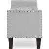 Christopher Knight Home Kenilwo 48” Velvet Storage Ottoman with Armrest, Upholstered Storage Bench with Tufted Button Nails Trim, Rectangular Ottoman Bench for Entryway Living Room Bedroom, Gray(Grey)
