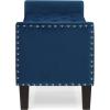 Christopher Knight Home Kenilwo 48” Velvet Storage Ottoman with Armrest, Upholstered Storage Bench with Tufted Button Nails Trim, Rectangular Ottoman Bench for Entryway Living Room Bedroom, Gray(Navy Blue)