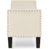 Christopher Knight Home Kenilwo 48” Velvet Storage Ottoman with Armrest, Upholstered Storage Bench with Tufted Button Nails Trim, Rectangular Ottoman Bench for Entryway Living Room Bedroom, Gray(Cream)